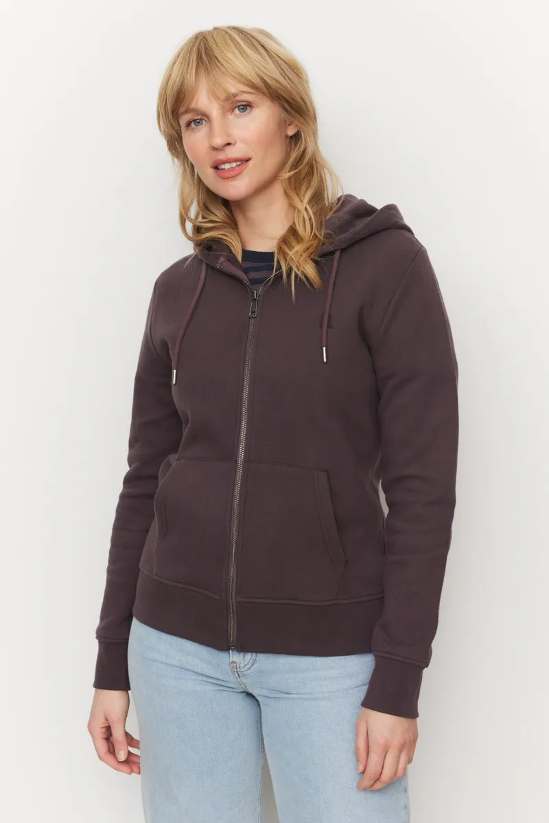recolution Recolution Damen vegan Sweatjacke Dahlia In Dark Grape, Dunkelviolett, – Produktbild 2 von 2