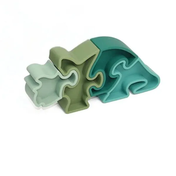 PETIKIDS PETIKIDS Montessori-Lernspielzeug – 3D-Puzzle Triceratops aus Silikon – Produktbild 2 von 2