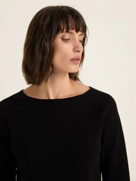 LANIUS LANIUS Pullover in Punto Milano aus Bio-Baumwolle, Black, – Produktbild 2 von 4