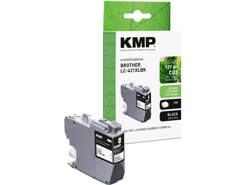 KMP KMP Tintenpatrone ersetzt Brother LC-421XLBK schwarz – Produktbild 1 von 2