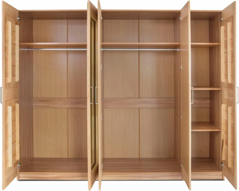 OTTO home Drehtürenschrank Triest teilmassiv, FSC®-zertifizierte Buche, Beige, – Produktbild 5 von 8