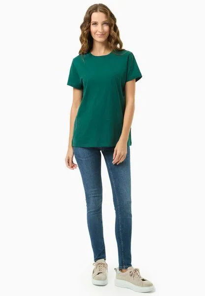 ORGANICATION ORGANICATION Damen Basic T-Shirt aus Bio-Baumwolle, Deep emerald, – Produktbild 2 von 4