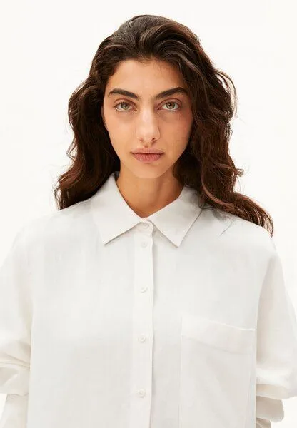 ARMEDANGELS ARMEDANGELS LINEN BLEND Damen Bluse aus Leinen-Mix, Oatmilk, – Produktbild 3 von 4