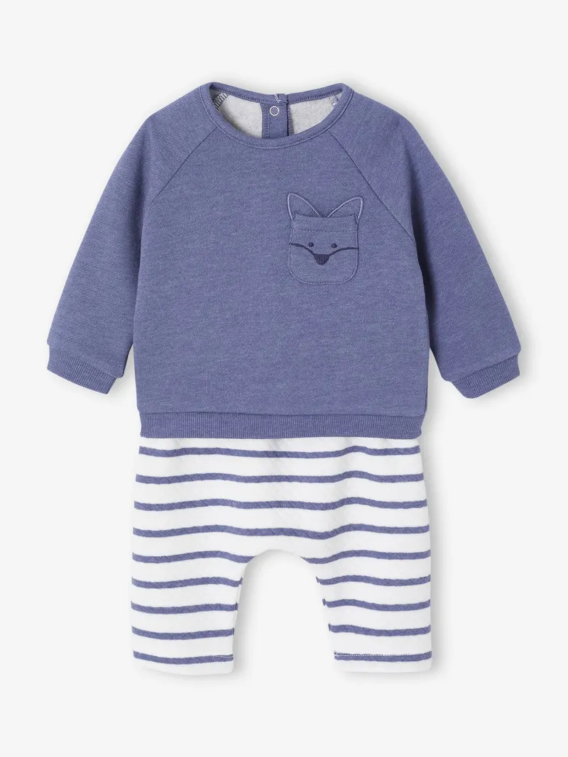 Vertbaudet Baby Set, Blau meliert, – Produktbild 1 von 3