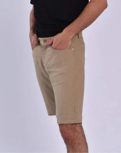 Aatise Aatise Männer Shorts 100% Leinen midi-Länge Ziggy, Beige, – Produktbild 2 von 3