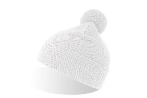 Atlantis Headwear Atlantis Headwear Atlantis Wind Beanie Mütze Bommelmütze 8 Farben, Weiss, – Produktbild 2 von 2