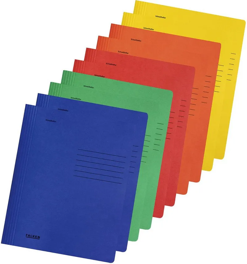 Falken Falken Hefter Schnellhefter A4 Manila-RC-Karton 240g/qm intensivfarben sortiert – Produktbild 2 von 4