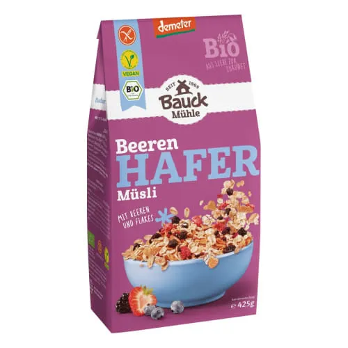Bauckhof Bauckhof Hafer-Müsli mit Beeren, glutenfrei – Produktbild 3 von 3