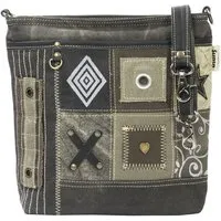 Sunsa Sunsa Damen Umhängetasche. Canvas Crossover Tasche in Patchwork Design – Produktbild 1 von 1