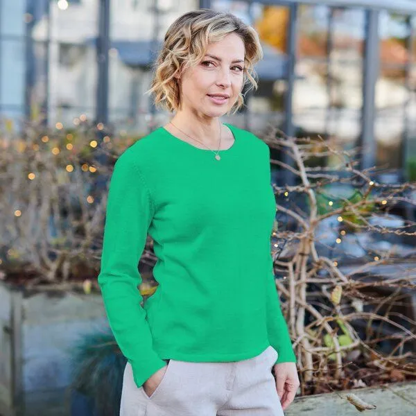 Kokon Zwo Kokon Zwo Basic Pullover 100% Merinowolle (kbT), Leuchtendes türkis, – Produktbild 1 von 1