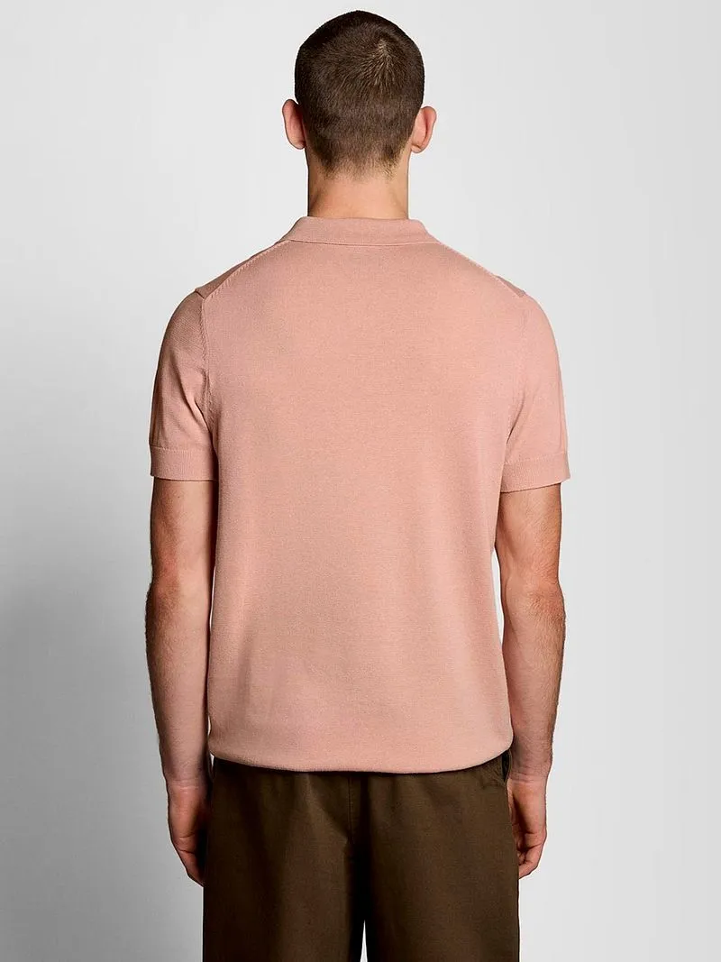 Lyle and Scott Lyle & Scott Strick-Poloshirt Grapefruit Rosa - Größe M, Pink, – Produktbild 4 von 5