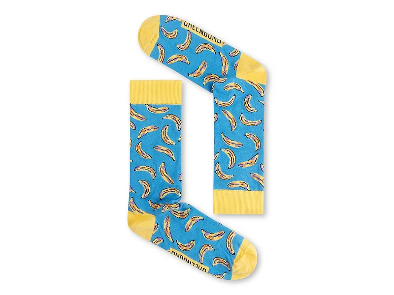 GreenBomb GREENBOMB Bananas Socks - Lässige Socken aus Bio-Baumwoll Mix / hochwertiger Print / Fair & Vegan, Weiß (mix), – Produktbild 1 von 2