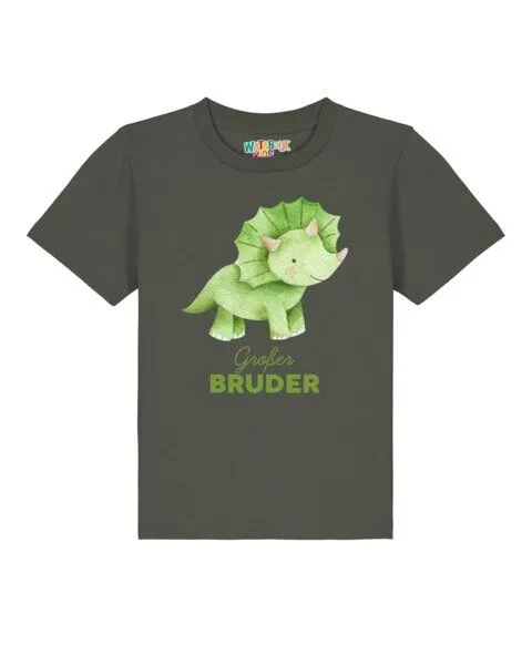watabout.kids watabout.kids T-Shirt Kinder Dinosaurier 01 Großer Bruder, Khaki, – Produktbild 1 von 2