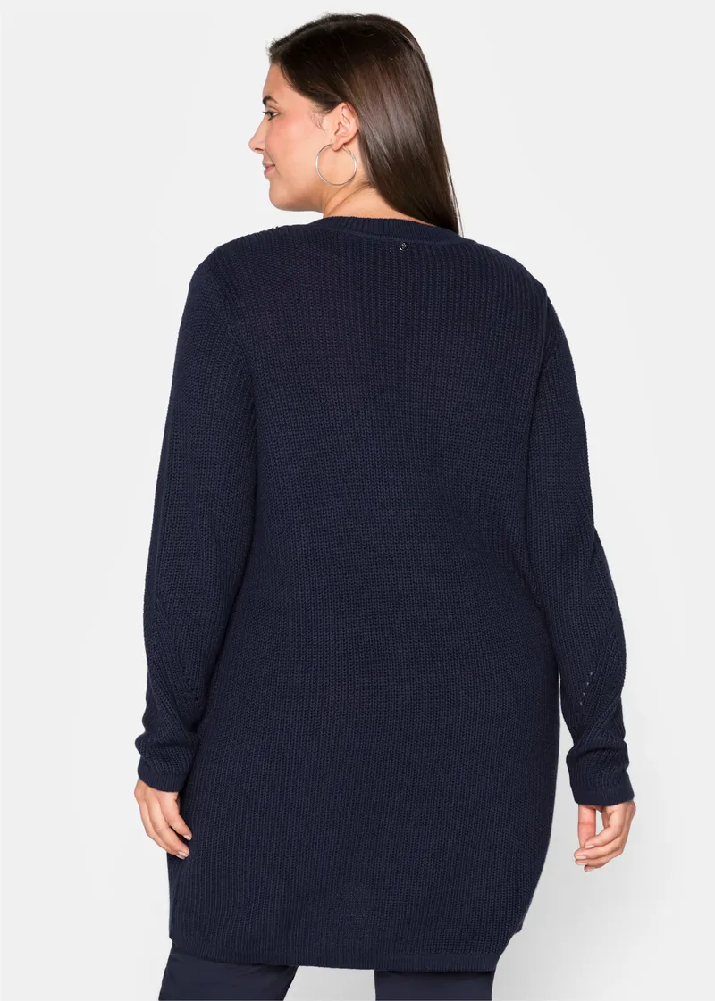 sheego Longstrickjacke, Marine, – Produktbild 1 von 2