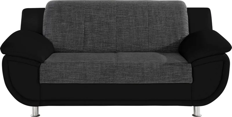 TRENDMANUFAKTUR 2-Sitzer Rondo III 178 cm, mit extrabreiten Armlehnen für mehr Sitzkomfort, wahlweise mit Federkern, Schwarz, – Produktbild 3 von 5