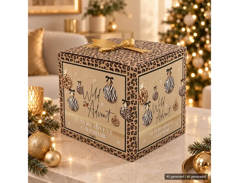 Accentra Accentra Kosmetik-Adventskalender für Frauen - Wild Advent – 24 Beauty-Überraschungen - Leo Animal Print (Packung, 24-tlg), Vegane Kosmetik, frei von Parabenen und designed in Germany, Braun, – Produktbild 2 von 4