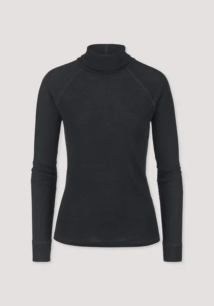 hessnatur hessnatur Longsleeve Slim aus Bio-Merinowolle und TENCEL Lyocell, Schwarz, – Produktbild 4 von 4