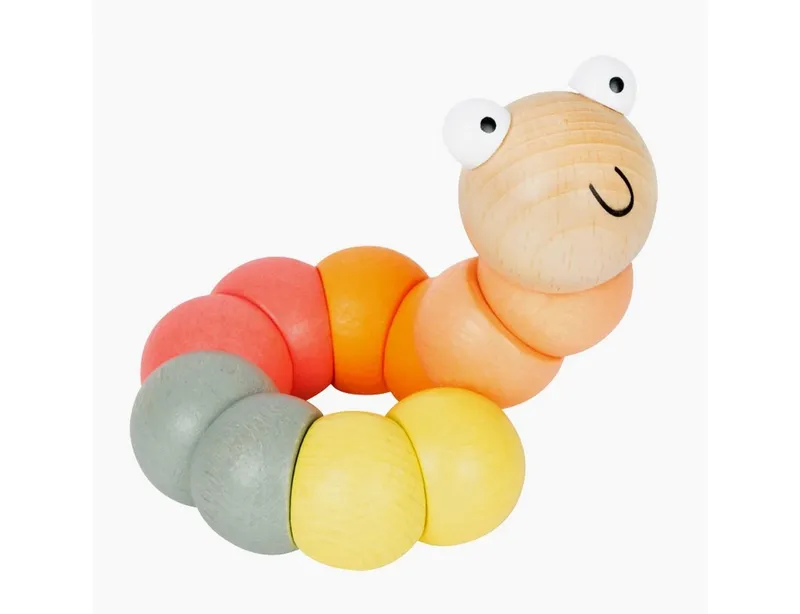 small foot small foot Greifspielzeug Drehwurm Pastell 2er Set (Spar Set, 2-tlg., packung), lassen sich in alle Richtungen verbiegen, Beige, – Produktbild 4 von 4