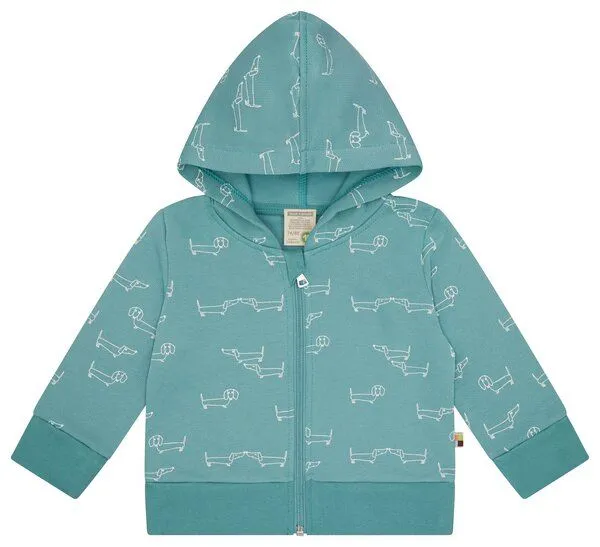 loud + proud loud + proud Babys & Kinder Sweatjacke mit Kapuze, GOTS-zertifiziert, Oregano(grün), – Produktbild 1 von 3