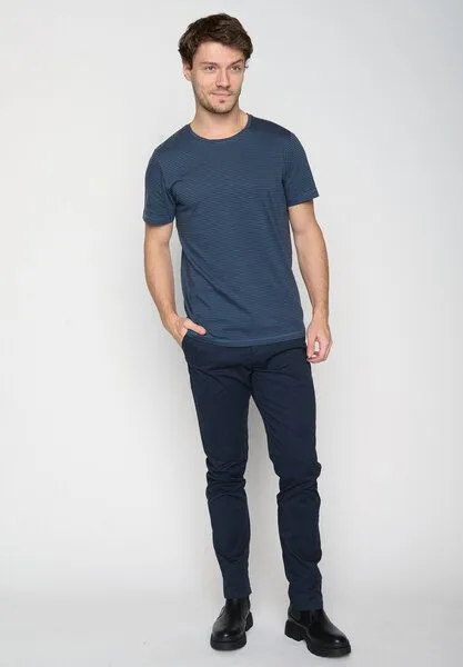 GreenBomb GREENBOMB Basic Spice - Sportliches T-Shirt aus Bio-Baumwolle / GOTS / Fair & Vegan, Blau (blaue streifen), – Produktbild 2 von 4