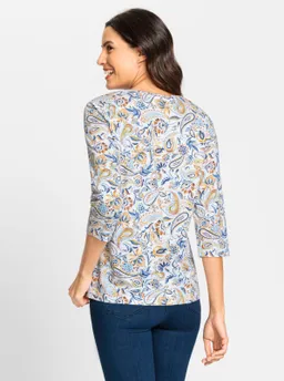 Witt Print-Shirt ocker-jeansblau-bedruckt – Produktbild 1 von 1
