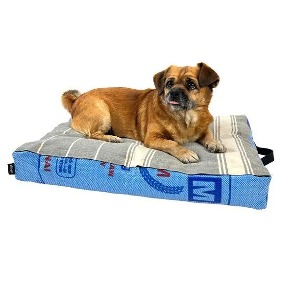 GOOPSI GOOPSI Hundebett mit BIO-Dinkelfüllung, Blau, – Produktbild 1 von 7