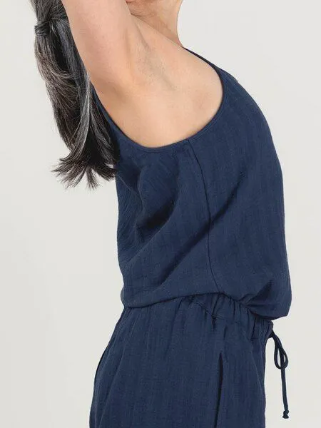 erlich textil erlich textil Finja Mousseline Top aus Bio-Baumwolle, made in Europe, Mitternachtblau, – Produktbild 5 von 8