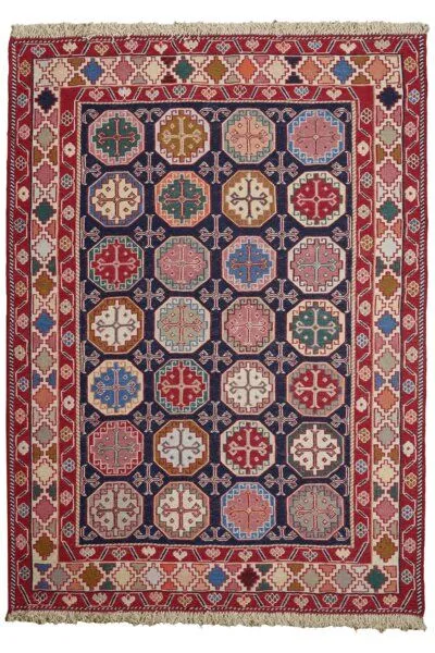 Rugtales Sumak Shahsavan „Rugtales“ aus Schurwolle, 103x142 cm, Blau, – Produktbild 3 von 4