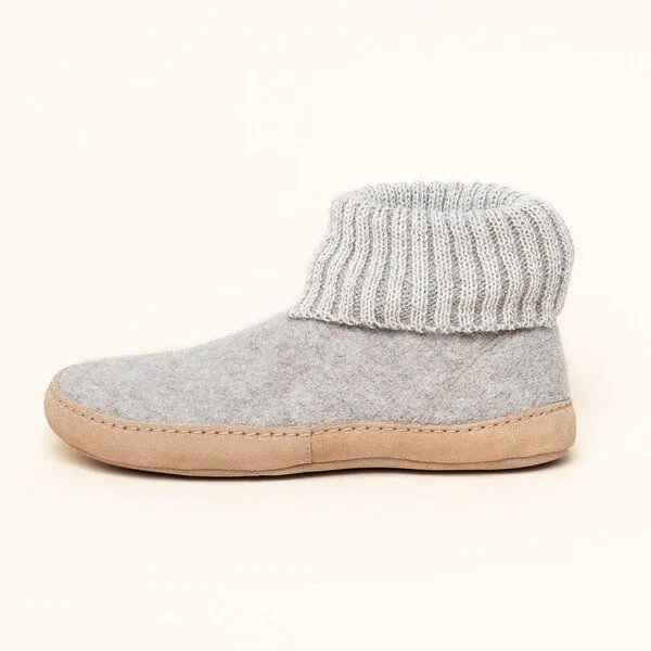 Gottstein Gottstein Hüttenschuh Dakota - Hoher Filzhausschuh für Damen & Herren aus 100% Schurwolle mit extra bequemer Ledersohle & elastischem Strickbund, Beige, – Produktbild 2 von 4