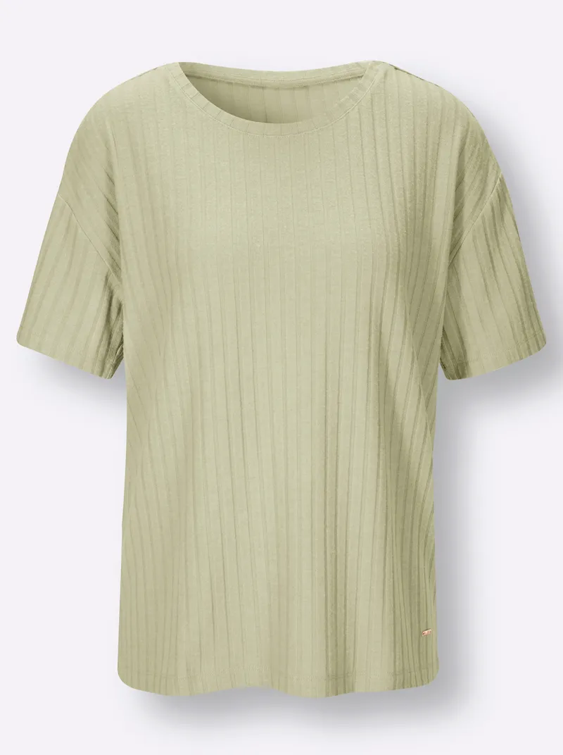 feel good Shirt lindgrün, Lindgrün, – Produktbild 1 von 2