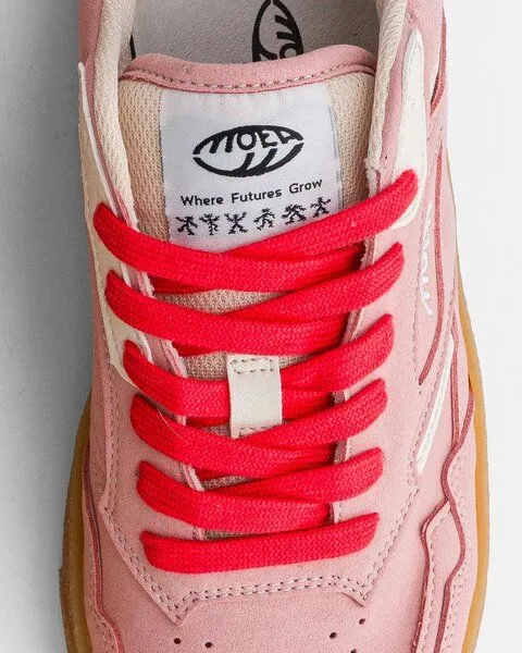 MoEa MoEa Sneakers Origin Low - Pink Suede & Beige - Apple, Green, – Produktbild 3 von 4