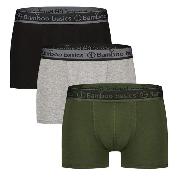 Bamboo Basics Bamboo Basics Enganliegende Herren Trunkshorts LIAM aus Bambusviskose / Biobaumwolle (3er Pack), Mix (schwarz/grün/grau), – Produktbild 1 von 4