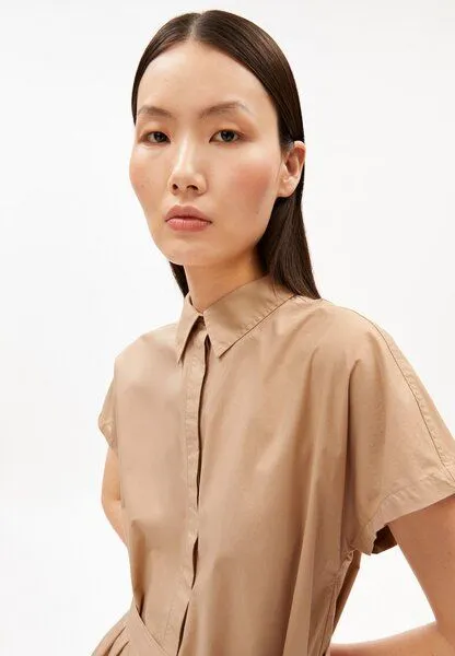 ARMEDANGELS ARMEDANGELS LARISAANA MINI Damen Kleid aus 100% Bio-Baumwolle, True camel, – Produktbild 3 von 4