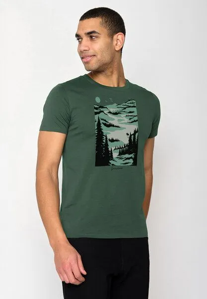 GreenBomb GREENBOMB Nature Lakeside Guide - Sportliches T-Shirt aus Bio-Baumwolle / hochwertiger Print / GOTS / Fair & Vegan, Grün (flaschengrün), – Produktbild 3 von 4