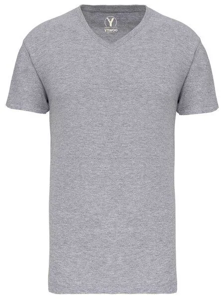 YTWOO YTWOO Basic Herren T-Shirt mit V-Ausschnitt aus Bio-Baumwolle, Oxford grey, – Produktbild 2 von 2