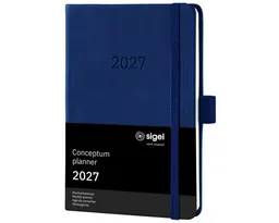 Sigel Sigel Taschenkalender Wochenkalender Conceptum 2027 Hardcover dunkelblau 176 Seiten ca. A6 – Produktbild 1 von 1