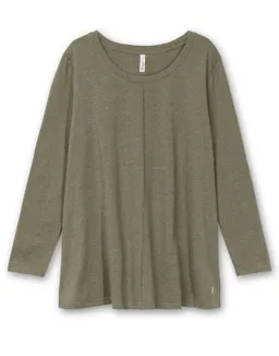sheego Langarmshirt khaki-meliert – Produktbild 1 von 1