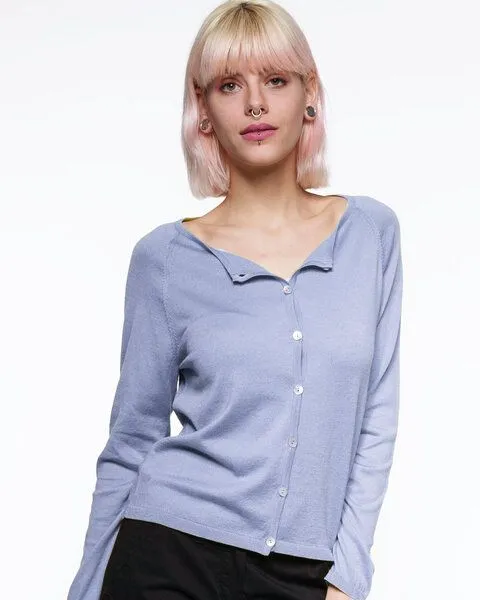 Alma & Lovis Alma & Lovis Leichter Feinstrick-Cardigan aus reiner Bio-Baumwolle | Cotton Cardigan, Cosmic sky (blau), – Produktbild 1 von 1