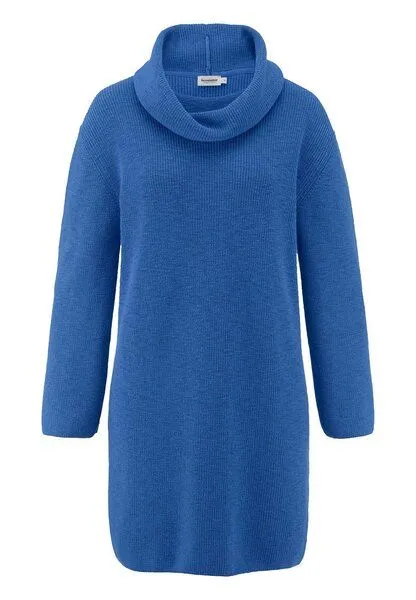 hessnatur hessnatur Strickkleid Relaxed aus reiner Bio-Baumwolle, Kobalt, – Produktbild 3 von 4
