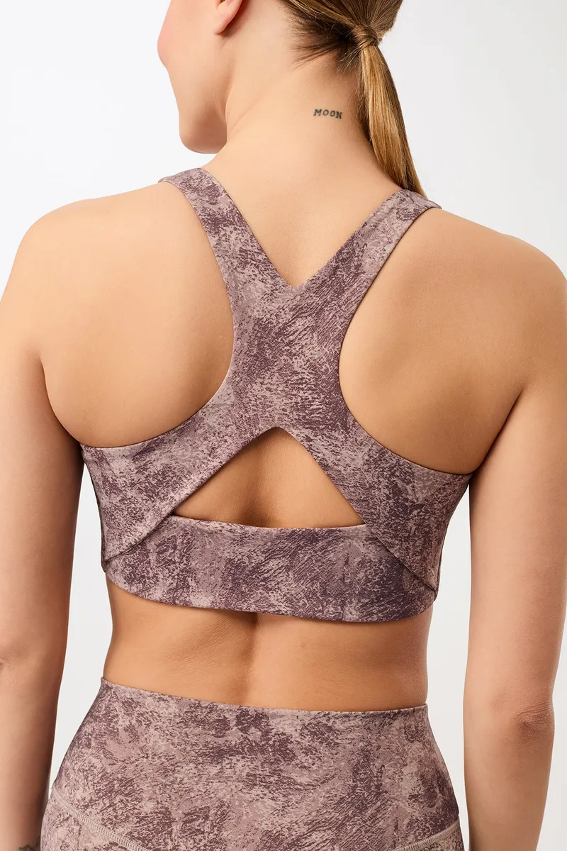 mandala MANDALA Damen vegan Sport-Bh Monoprinted Earth, Braun, – Produktbild 2 von 2