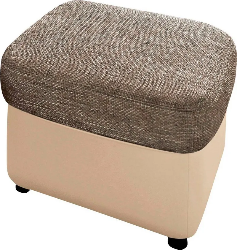 DOMO collection Hocker FLORES 60x60 cm, hochwertig, Beige|braun, – Produktbild 3 von 5