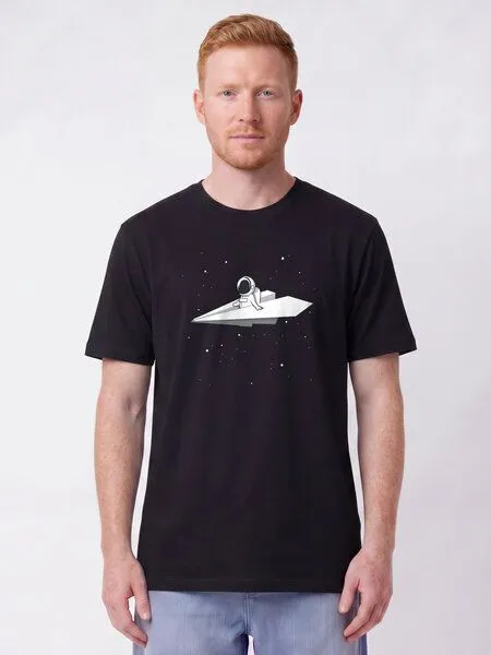 watapparel watapparel T-Shirt Unisex Fly me to the moon, Black, – Produktbild 2 von 2