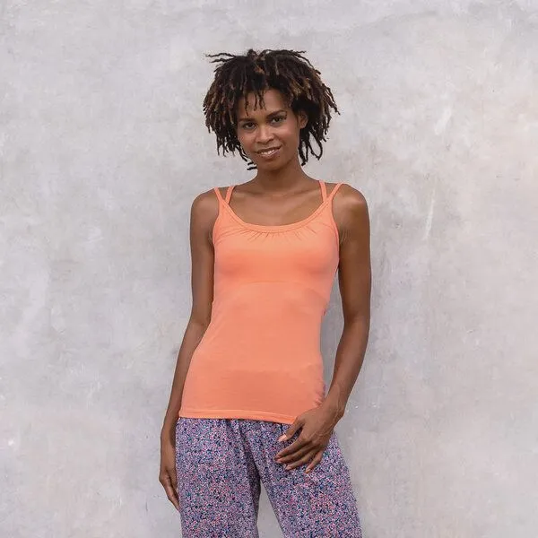 Jaya Jaya JANE UNI - Damen - Top für Yoga aus Biobaumwolle, Melon/orange, – Produktbild 1 von 4