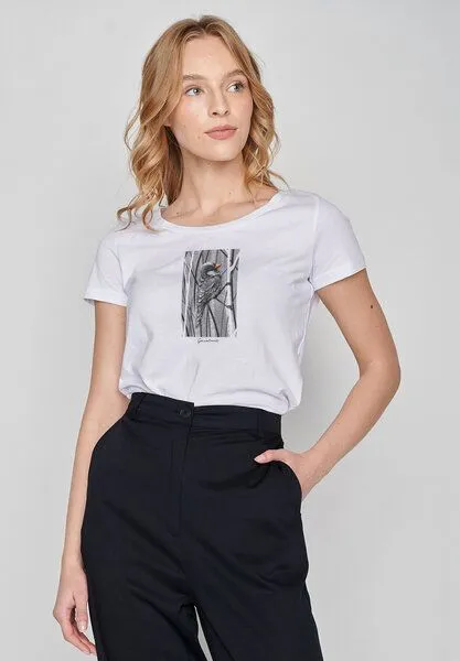 GreenBomb GREENBOMB Print T-Shirt Animal Sparrow Grass Loves, White, – Produktbild 2 von 4