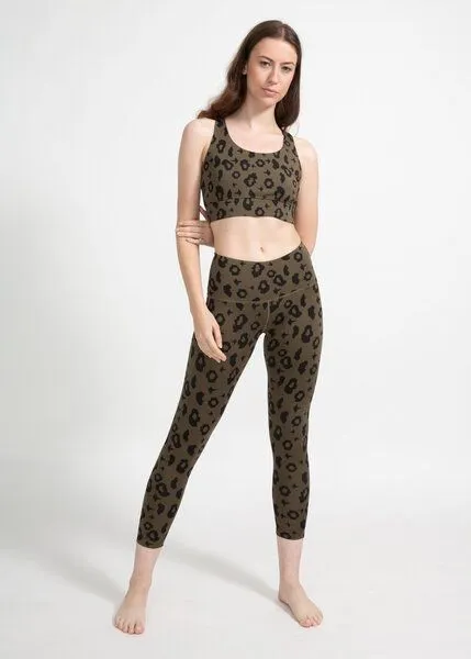 boochen boochen Highwaist Leggings mit Leopard Print, Green leopard, – Produktbild 1 von 4