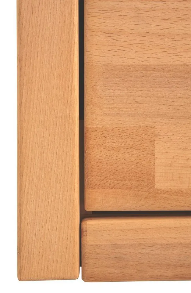 OTTO home Lowboard Logo,130cm breit,42 cm tief, Fronten Massivholz, Kabeldurchführung, Holz massiv, Holzwerkstoff, Metall Griffe,2 Schubladen, Braun, – Produktbild 5 von 5