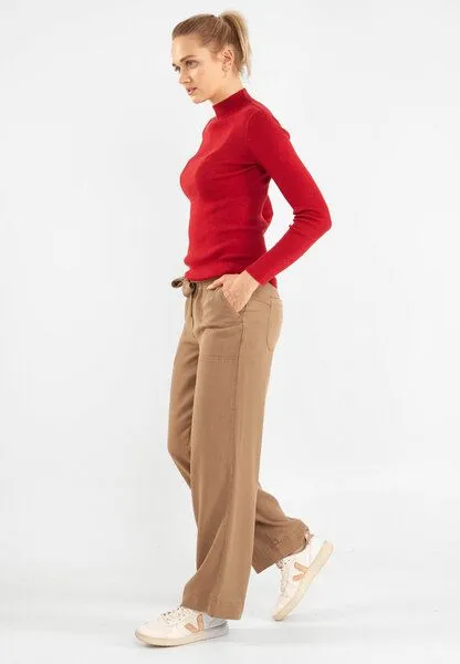 Alma & Lovis Alma & Lovis Rollkragen-Pullover aus Bio-Baumwolle | Rolli, Scarlet (rot), – Produktbild 3 von 3