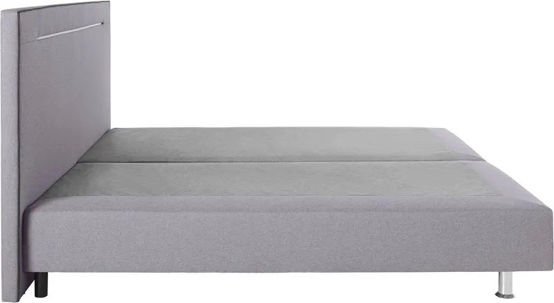 COLLECTION AB Boxspringbett LONDON inkl. Bonnell-Federkernmatratze H2, mit Topper, Kissen & LED, 90/140/180 cm x 200 cm, Grau, – Produktbild 5 von 7