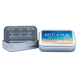 NICAMA NICAMA Seifendose mit Abtropf-Gitter, rostfrei auf Aluminium – Produktbild 1 von 1