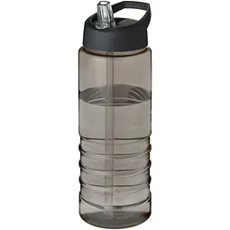 Unbranded H2O Active® Eco Treble 750 ml Sportflasche mit Stülpdeckel & Trinktülle, kohle, schwarz – Produktbild 1 von 1